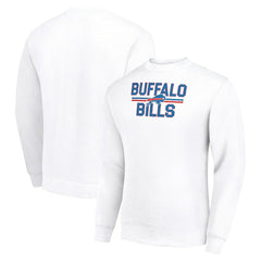Buffalo Bills Starter Team Mesh Print Graphic Pullover Sweatshirt - White on sale
