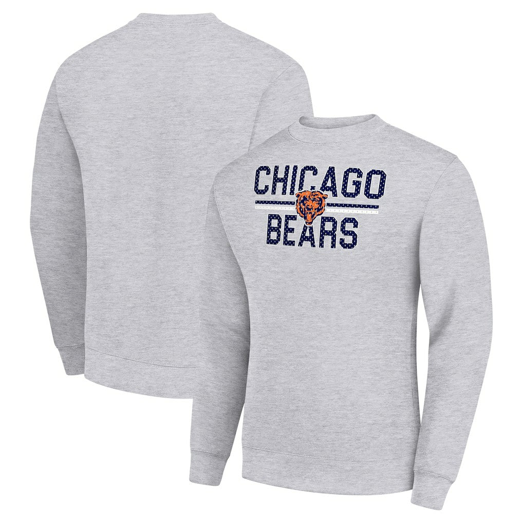 Chicago Bears Starter Team Mesh Print Graphic Pullover Sweatshirt - Heather Gray sale