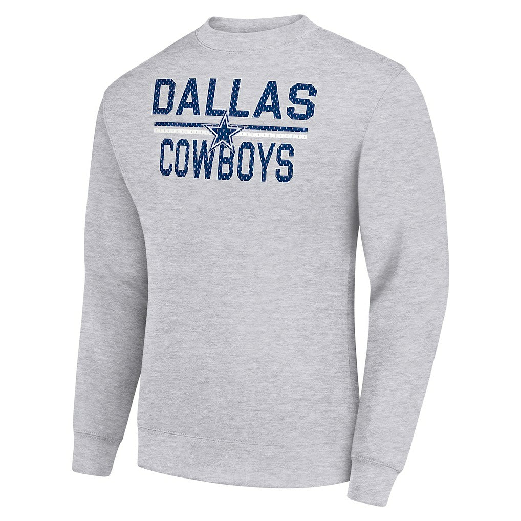 Dallas Cowboys Starter Team Mesh Print Graphic Pullover Sweatshirt - Heather Gray for sale