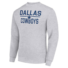 Dallas Cowboys Starter Team Mesh Print Graphic Pullover Sweatshirt - Heather Gray for sale