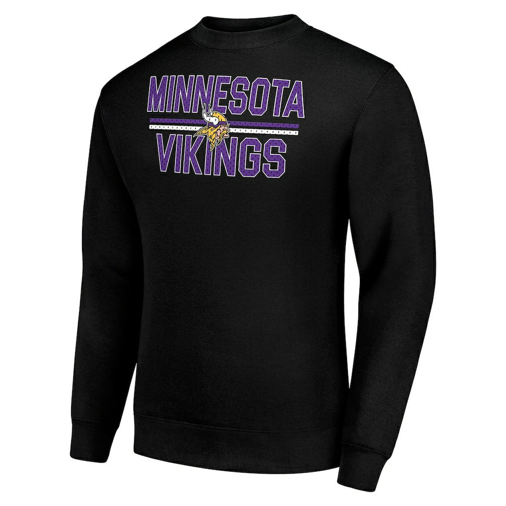 Minnesota Vikings Starter Team Mesh Print Graphic Pullover Sweatshirt - Black sale