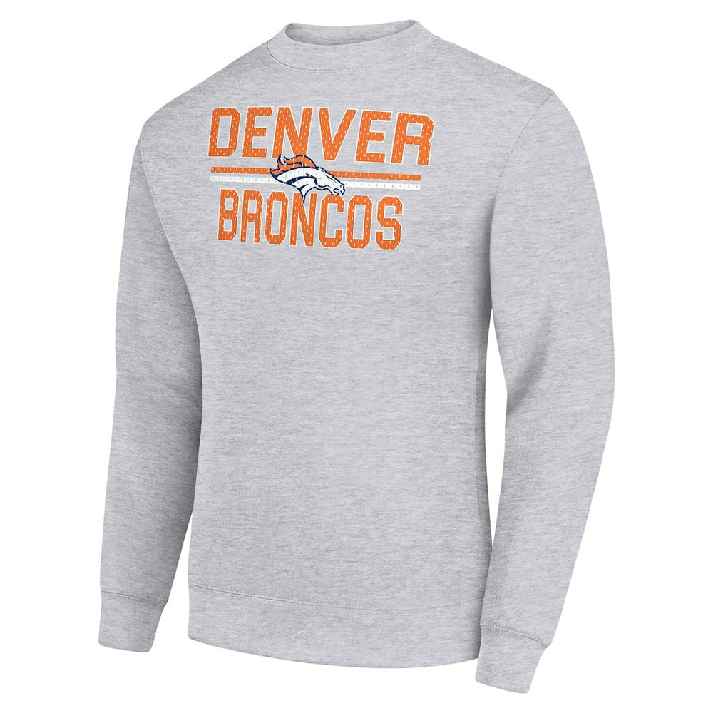 Denver Broncos Starter Team Mesh Print Graphic Pullover Sweatshirt - Heather Gray outlet