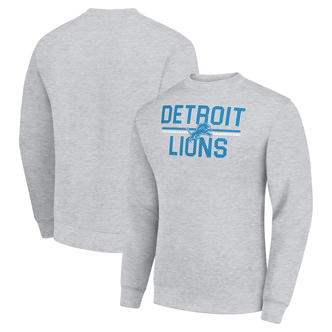 Detroit Lions Starter Team Mesh Print Graphic Pullover Sweatshirt - Heather Gray outlet