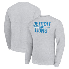 Detroit Lions Starter Team Mesh Print Graphic Pullover Sweatshirt - Heather Gray outlet