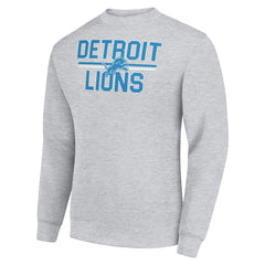 Detroit Lions Starter Team Mesh Print Graphic Pullover Sweatshirt - Heather Gray outlet