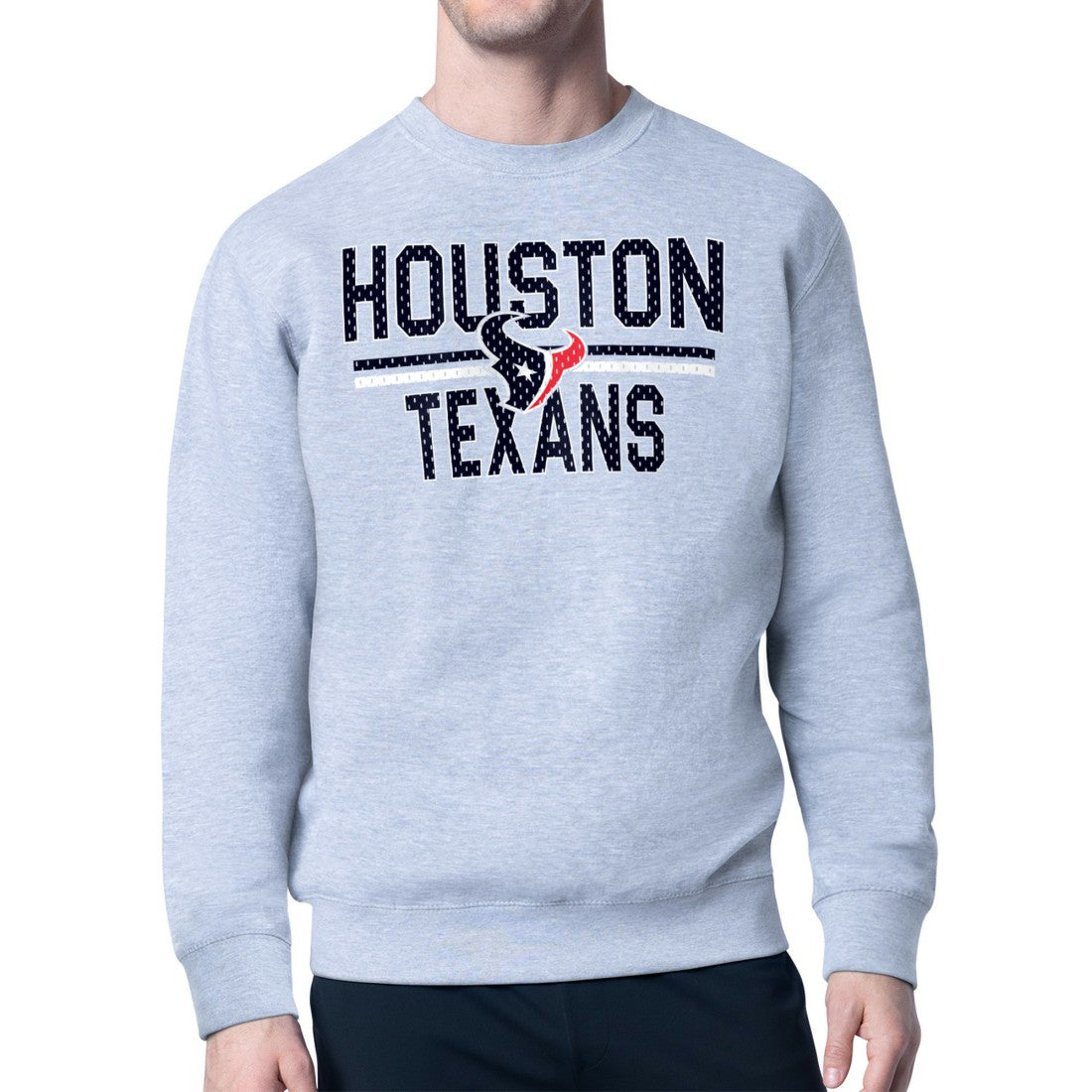 Houston Texans Starter Team Mesh Print Graphic Pullover Sweatshirt - Heather Gray discount