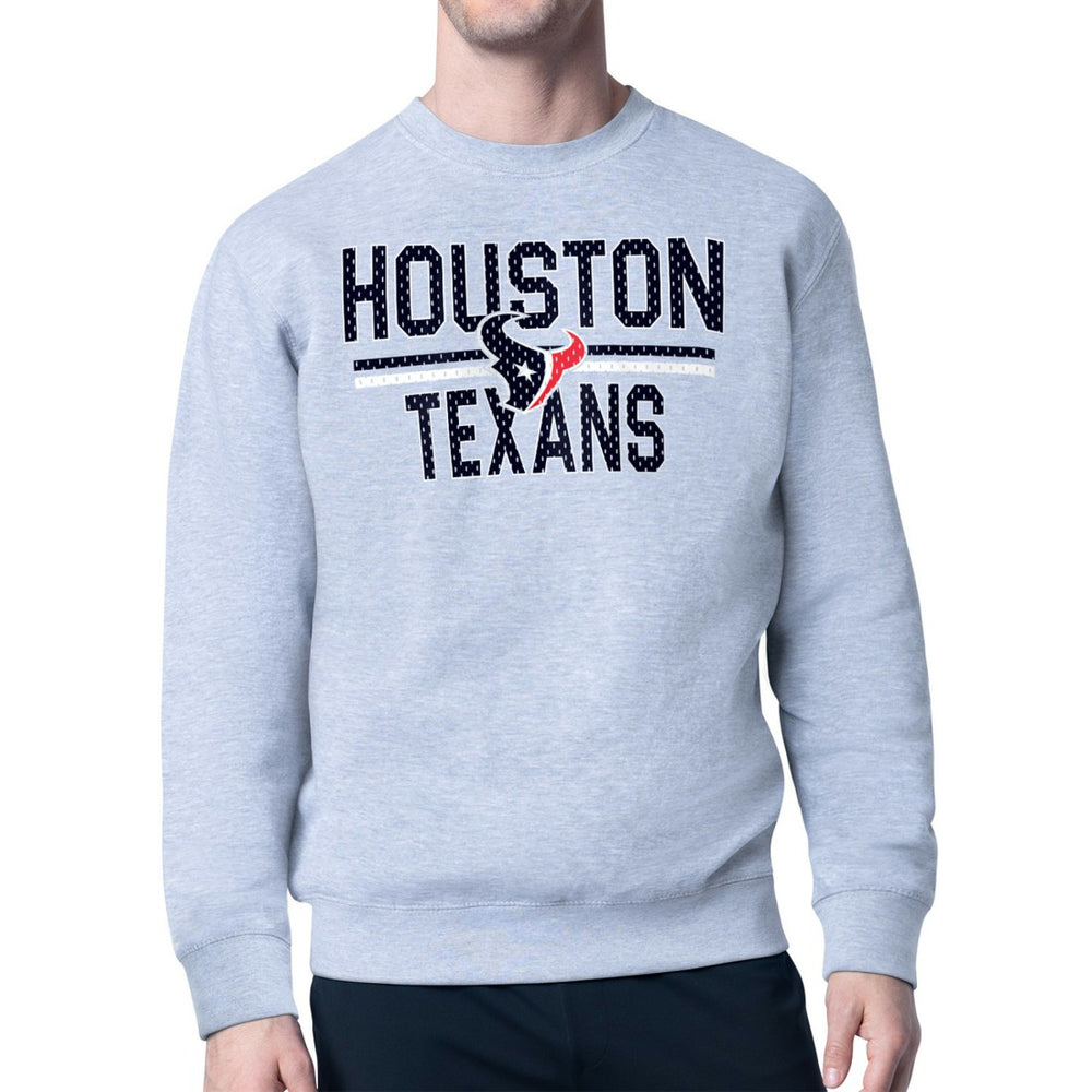Houston Texans Starter Team Mesh Print Graphic Pullover Sweatshirt - Heather Gray discount