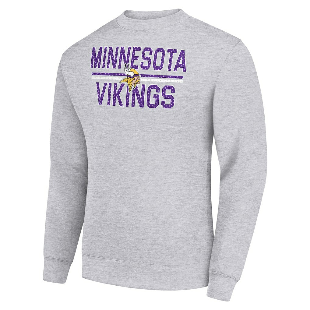 Minnesota Vikings Starter Team Mesh Print Graphic Pullover Sweatshirt - Heather Gray on sale