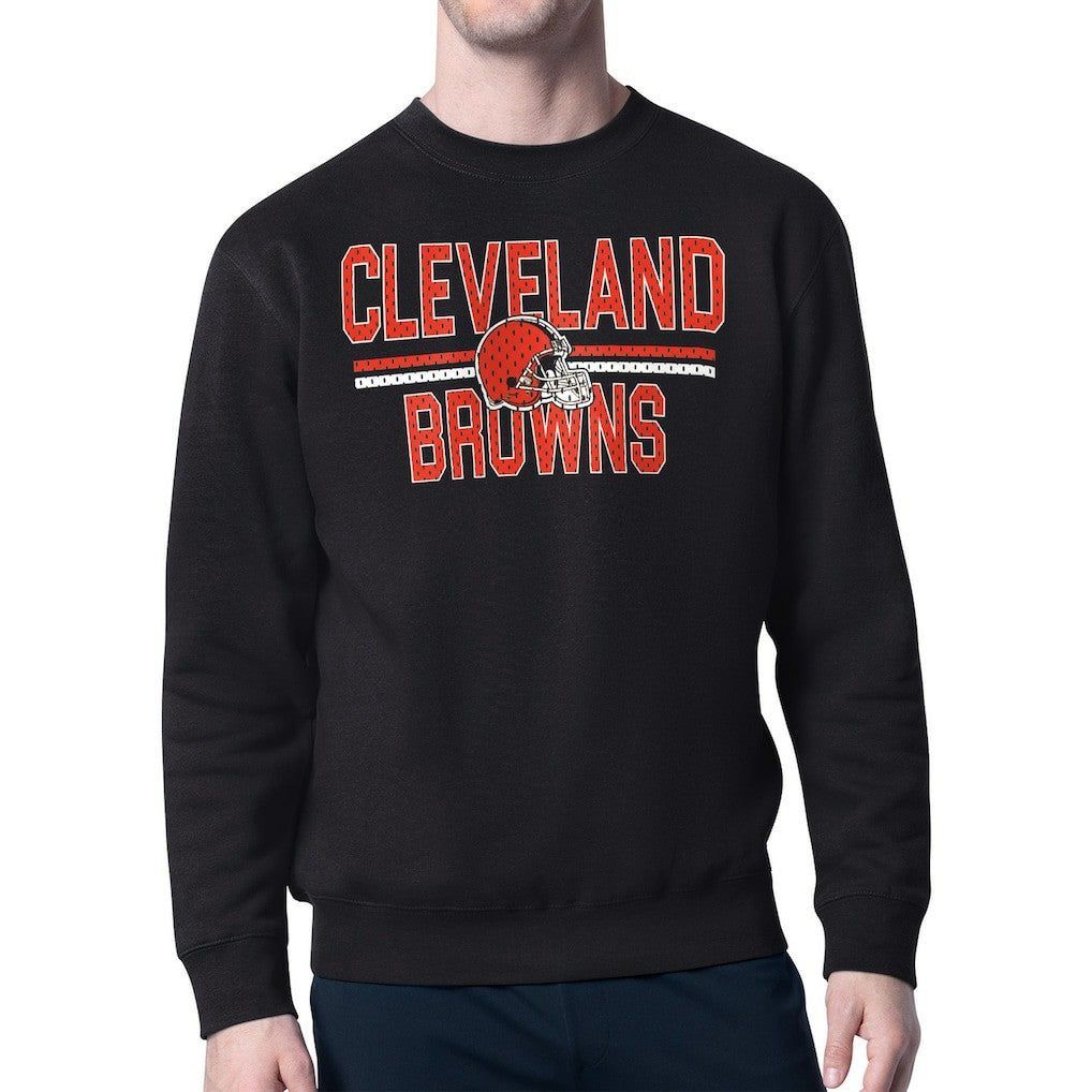 Cleveland Browns Starter Team Mesh Print Graphic Pullover Sweatshirt - Black on sale