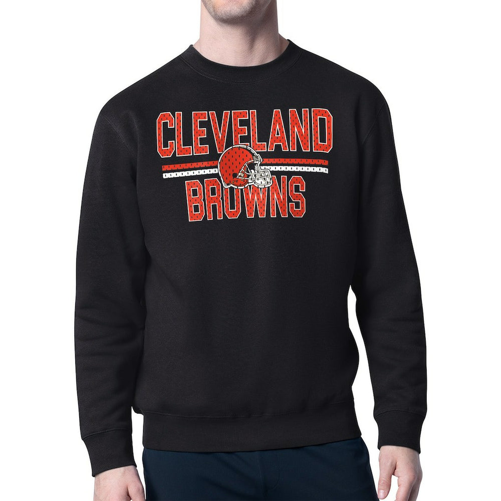 Cleveland Browns Starter Team Mesh Print Graphic Pullover Sweatshirt - Black on sale