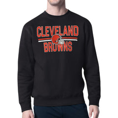 Cleveland Browns Starter Team Mesh Print Graphic Pullover Sweatshirt - Black on sale