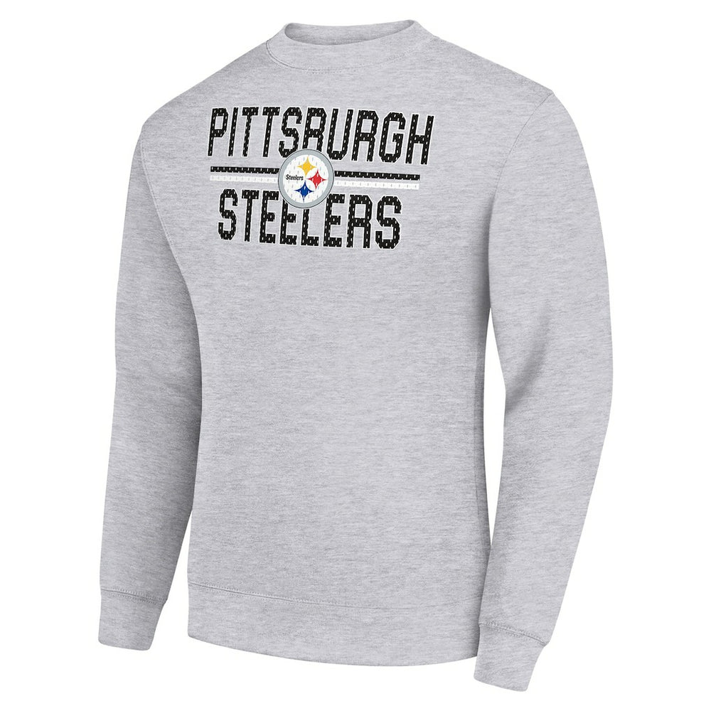 Pittsburgh Steelers Starter Team Mesh Print Graphic Pullover Sweatshirt - Heather Gray sale