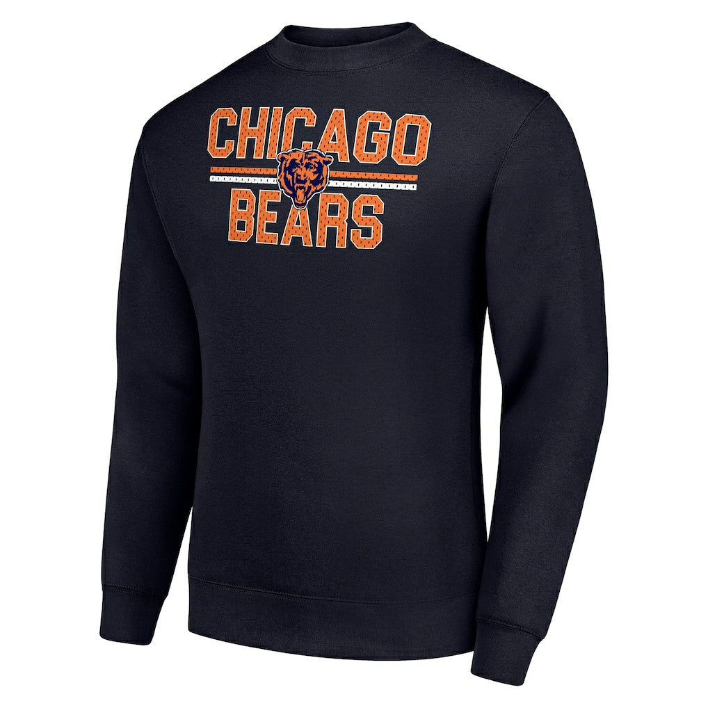 Chicago Bears Starter Team Mesh Print Graphic Pullover Sweatshirt - Navy outlet