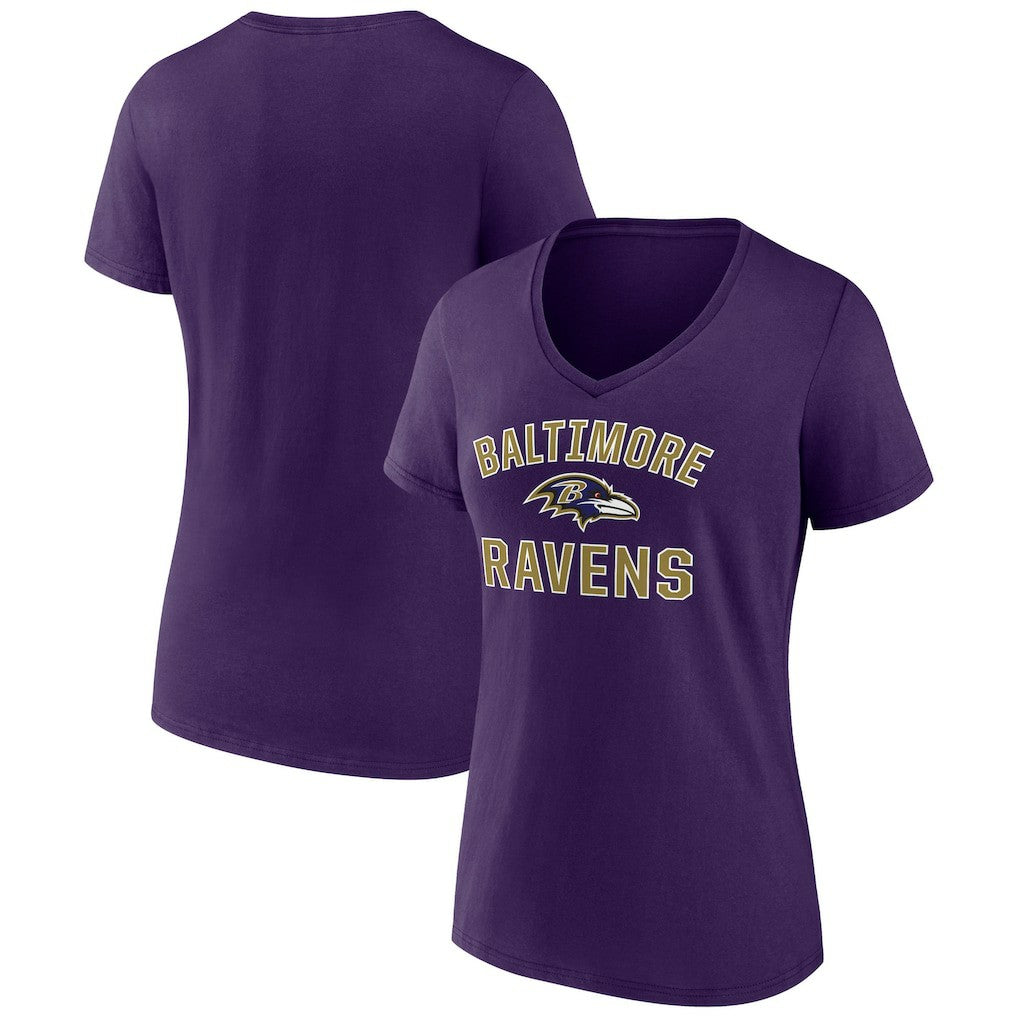 Baltimore Ravens Women's Victory Arch V-Neck T-Shirt - Purple on sale
