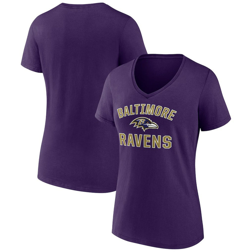Baltimore Ravens Women's Victory Arch V-Neck T-Shirt - Purple on sale