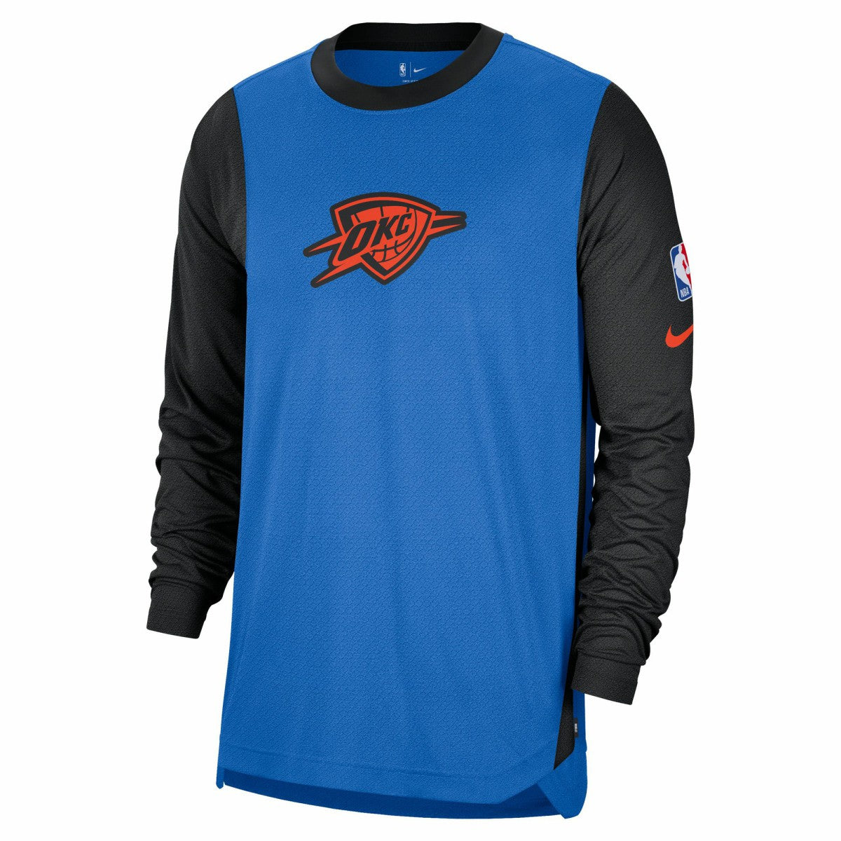 Oklahoma City Thunder 2024/25 City Edition Authentic Pregame Performance Long Sleeve Shooting T-Shirt - Blue/Black cheap