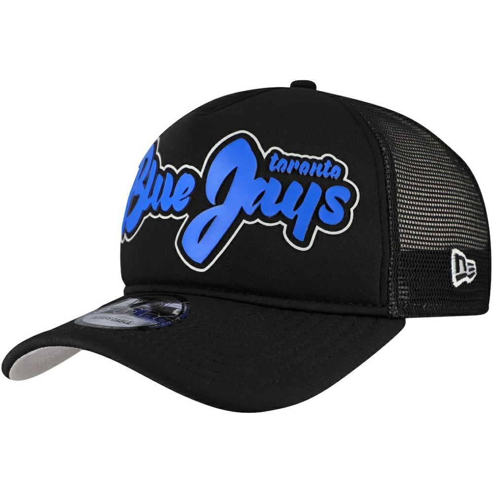 Toronto Blue Jays Retro Bold A-Frame Trucker 9FORTY Adjustable Hat Black