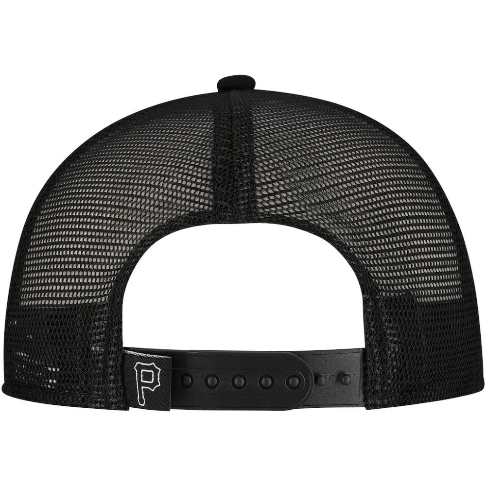 Pittsburgh Pirates Retro Bold A-Frame Trucker 9FORTY Adjustable Hat Black