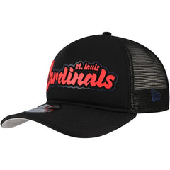 St. Louis Cardinals Retro Bold A-Frame Trucker 9FORTY Adjustable Hat Black