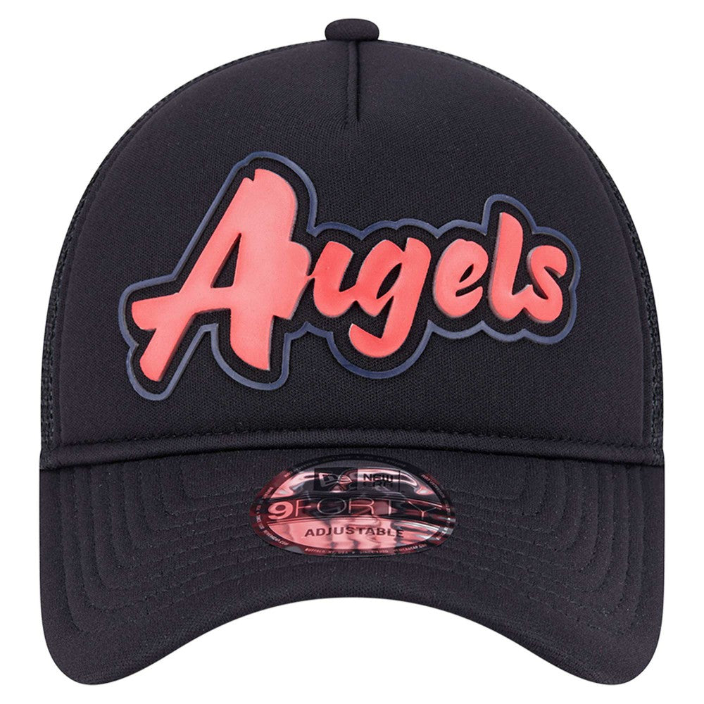 Los Angeles Angels Retro Bold A-Frame Trucker 9FORTY Adjustable Hat Black