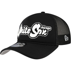 Chicago White Sox Retro Bold A-Frame Trucker 9FORTY Adjustable Hat Black