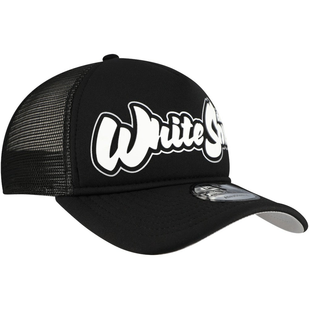 Chicago White Sox Retro Bold A-Frame Trucker 9FORTY Adjustable Hat Black