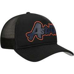 Houston Astros Retro Bold A-Frame Trucker 9FORTY Adjustable Hat Black