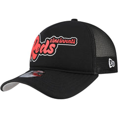 Cincinnati Reds Retro Bold A-Frame Trucker 9FORTY Adjustable Hat Black
