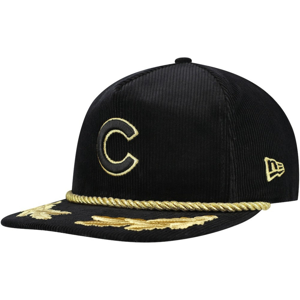 Chicago Cubs Corduroy Filigree Golfer Adjustable Hat Black