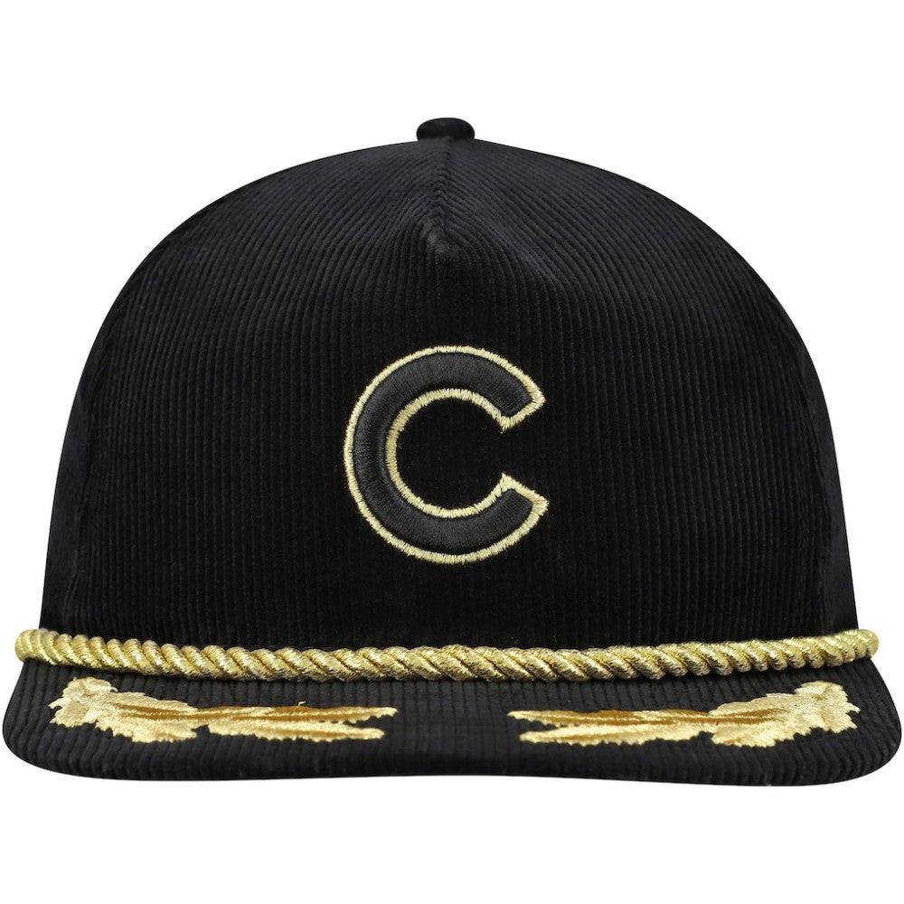 Chicago Cubs Corduroy Filigree Golfer Adjustable Hat Black