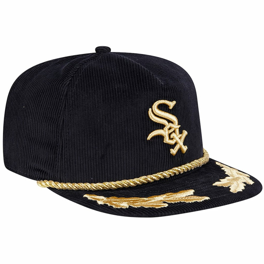 Chicago White Sox Corduroy Filigree Golfer Adjustable Hat Black