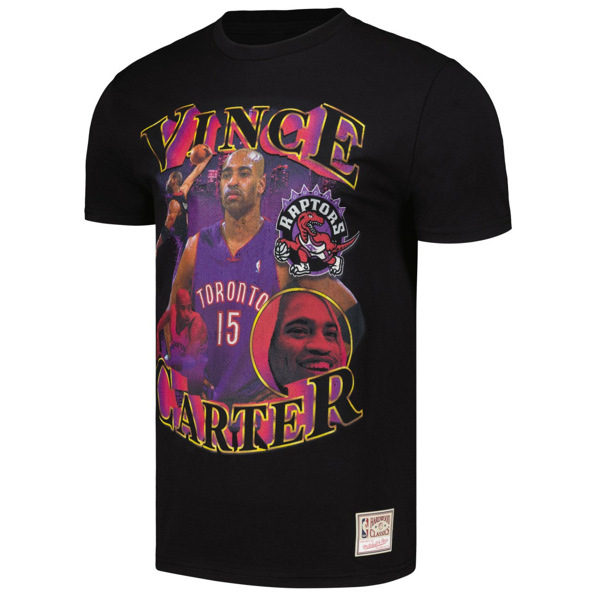 Vince Carter Toronto Raptors Hardwood Classics Collage T-Shirt - Black sale