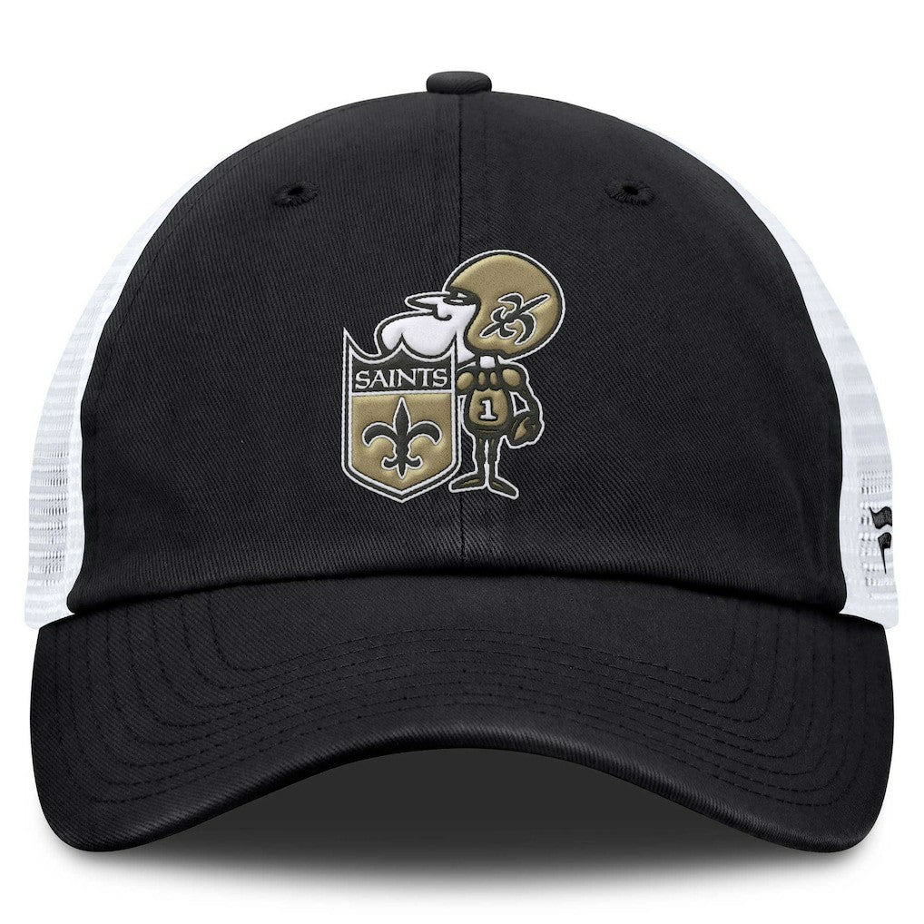New Orleans Saints Basic Vintage Trucker Adjustable Hat - Black outlet
