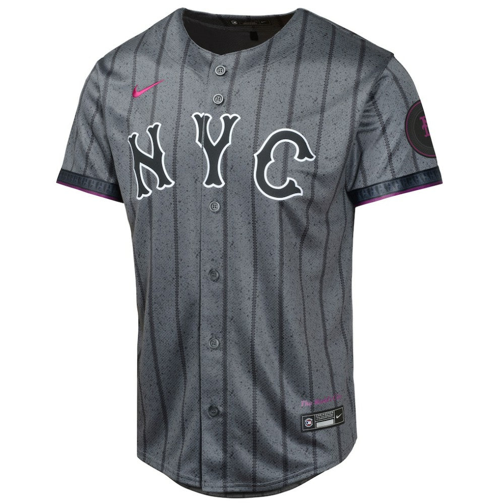 Brandon Nimmo New York Mets Youth 2024 City Connect Limited Player Jersey Graphite