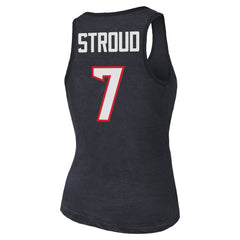 C.J. Stroud Houston Texans Majestic Threads Women's Name & Number Tri-Blend Tank Top - Navy cheap