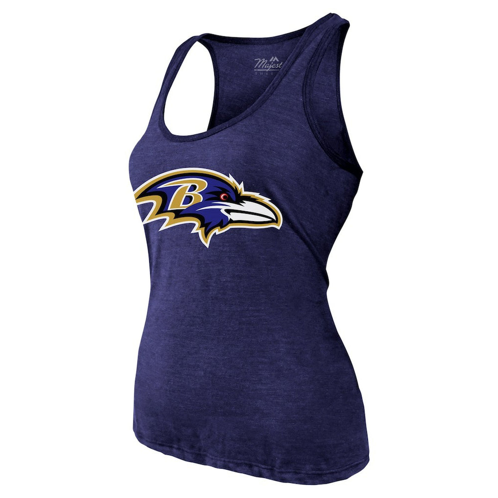 Lamar Jackson Baltimore Ravens Majestic Threads Women's Name & Number Tri-Blend Tank Top - Purple sale