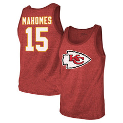 Patrick Mahomes Kansas City Chiefs Majestic Threads Tri-Blend Player Name & Number Tank Top - Red for sale