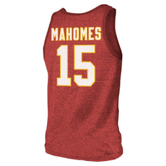 Patrick Mahomes Kansas City Chiefs Majestic Threads Tri-Blend Player Name & Number Tank Top - Red for sale