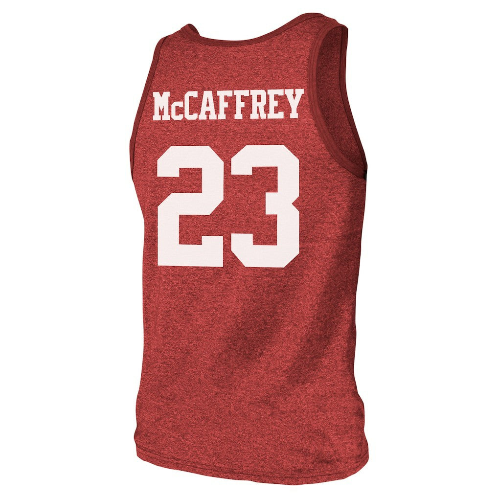 Christian McCaffrey San Francisco 49ers Majestic Threads Tri-Blend Player Name & Number Tank Top - Scarlet on sale