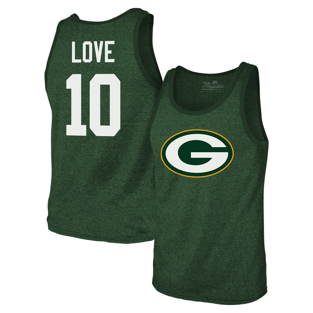 Jordan Love Green Bay Packers Majestic Threads Tri-Blend Player Name & Number Tank Top - Green online