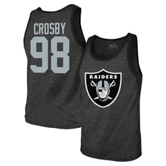 Maxx Crosby Las Vegas Raiders Majestic Threads Tri-Blend Player Name & Number Tank Top - Black on sale