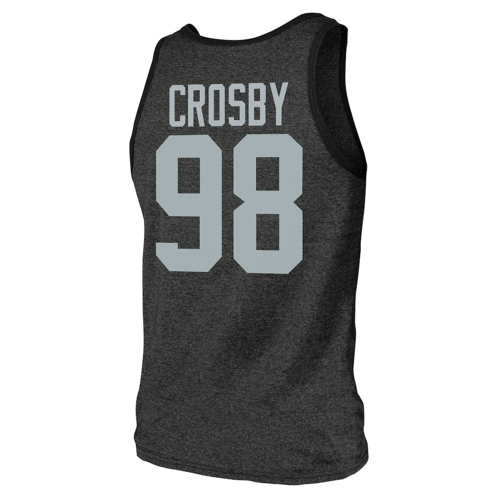 Maxx Crosby Las Vegas Raiders Majestic Threads Tri-Blend Player Name & Number Tank Top - Black on sale