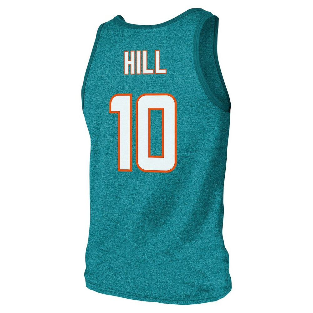 Tyreek Hill Miami Dolphins Majestic Threads Tri-Blend Player Name & Number Tank Top - Aqua outlet