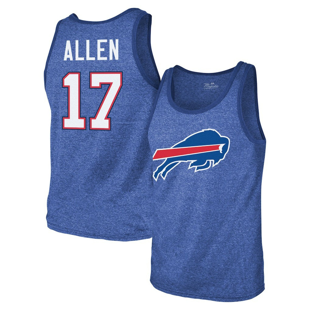 Josh Allen Buffalo Bills Majestic Threads Tri-Blend Player Name & Number Tank Top - Royal cheap