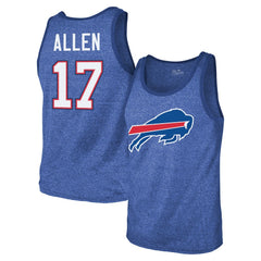 Josh Allen Buffalo Bills Majestic Threads Tri-Blend Player Name & Number Tank Top - Royal cheap