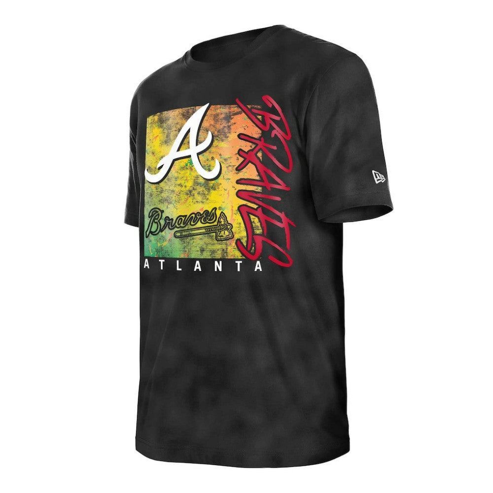 Atlanta Braves Women's Sport Classics Enzyme Wash Oversized T-Shirt Black