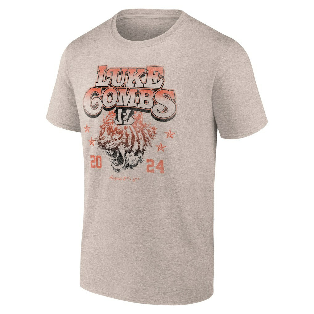 Luke Combs x Cincinnati Bengals Growin' Up and Gettin' Old Tour T-Shirt - Tan sale