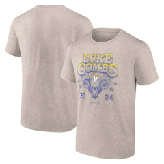 Luke Combs x Los Angeles Rams Growin' Up and Gettin' Old Tour T-Shirt - Tan on sale