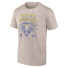 Luke Combs x Los Angeles Rams Growin' Up and Gettin' Old Tour T-Shirt - Tan on sale