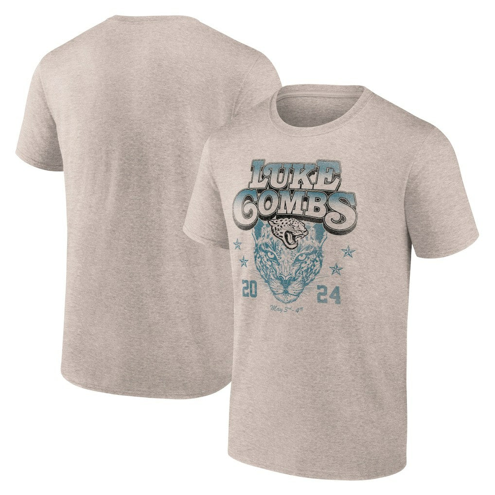 Luke Combs x Jacksonville Jaguars Growin' Up and Gettin' Old Tour T-Shirt - Tan for sale